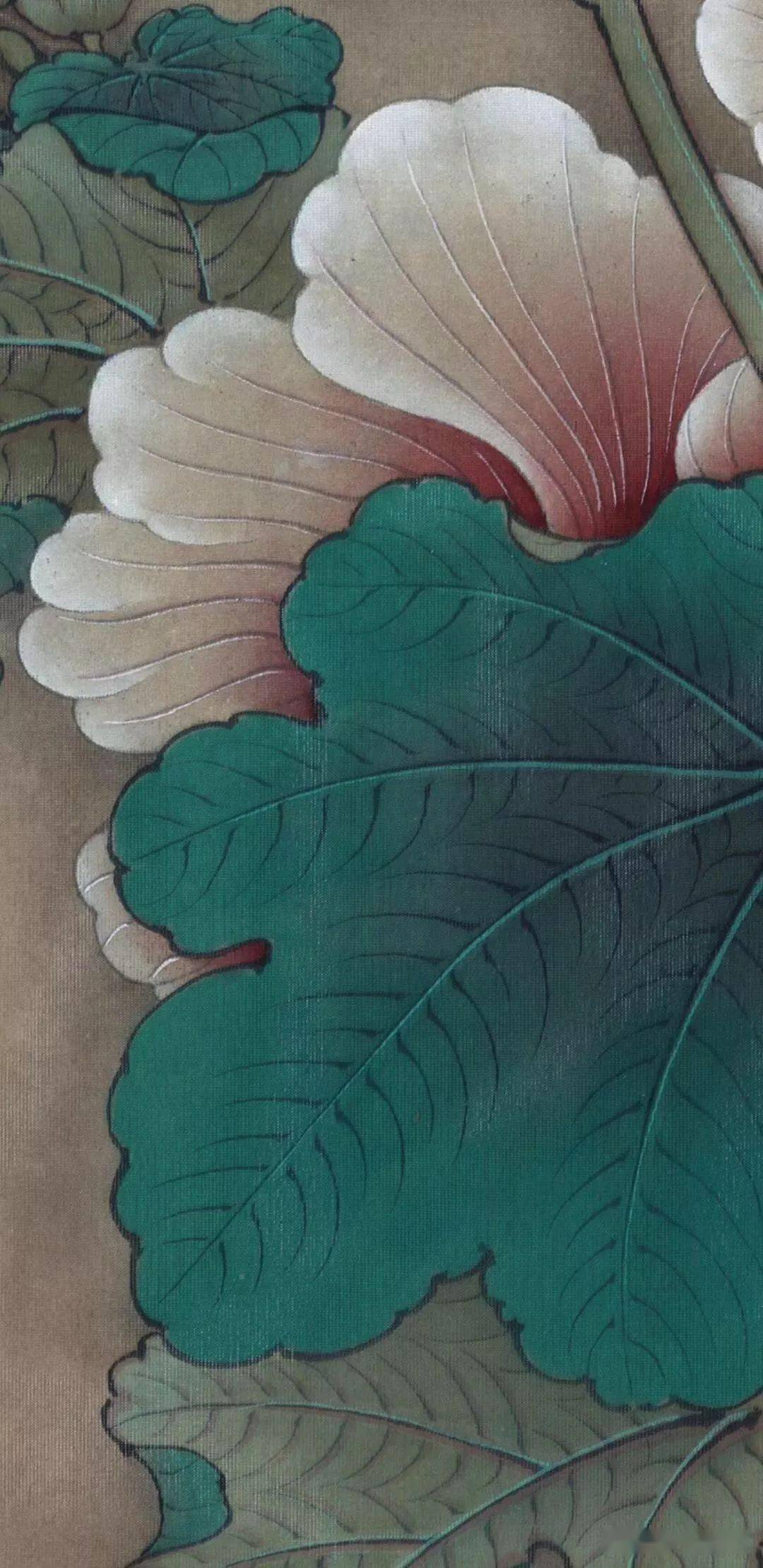 临宋蜀葵图工笔绘制解析