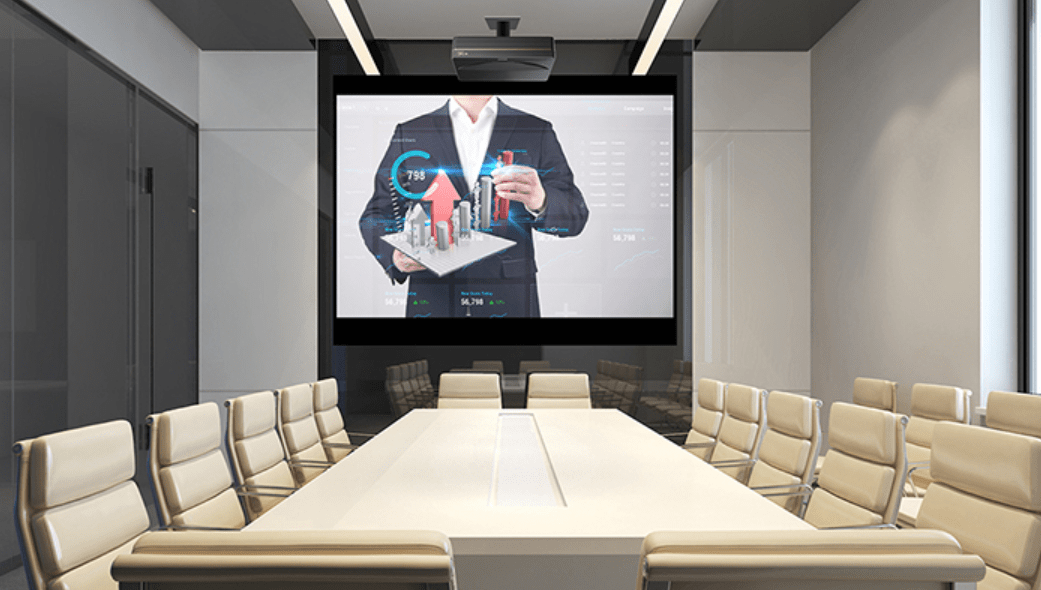 大屏高画质,长虹超短焦激光投影打造4k超高清高端会议场景