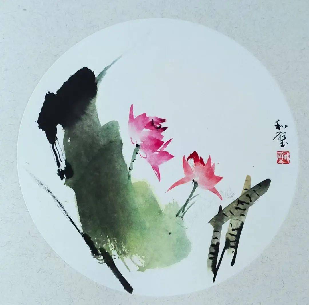 浓淡相宜散芳心刘和璧写意荷花系列作品