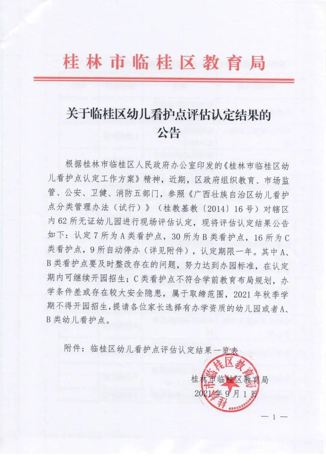 抢救|结果出来了！事关临桂区这62所幼儿园