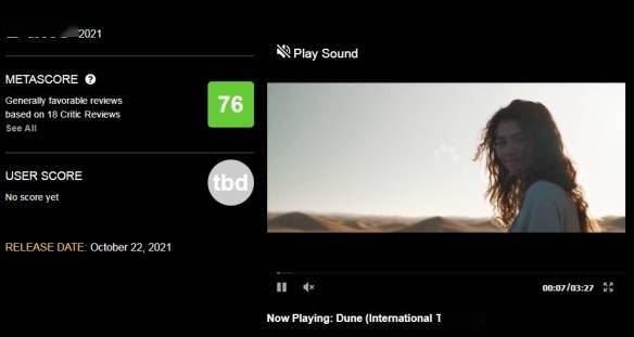 沙丘|科幻巨制《沙丘》烂番茄新鲜度83%！M站均分76分