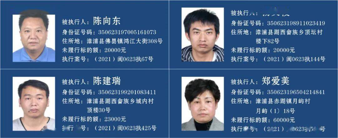 最高75万漳浦曝光一批失信被执行人名单