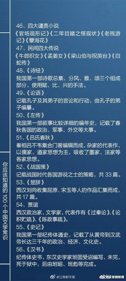 常识|收藏！ 教师资格证考试最常考的100个中国文学常识