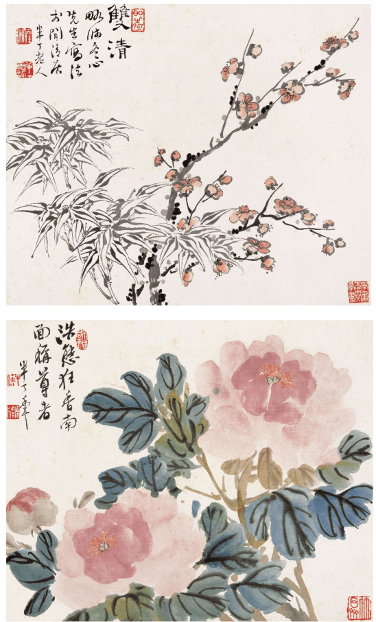 咫尺之间花草精神：陈半丁花卉册页赏析_风格