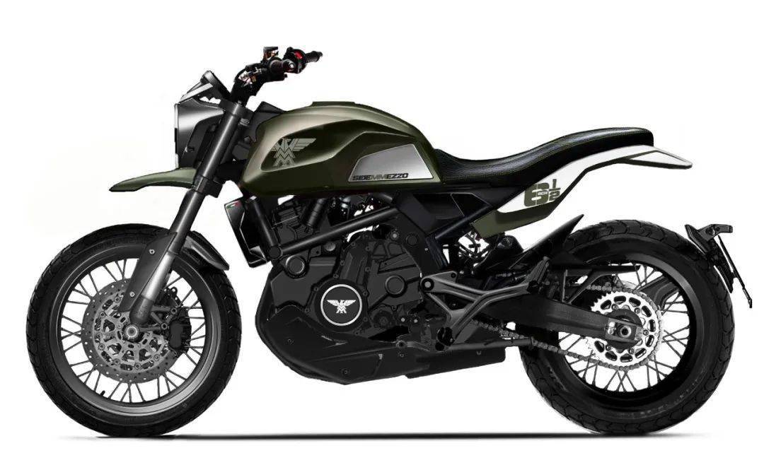 再加上金黄色的豪华倒置减震,都把这款scrambler风格的