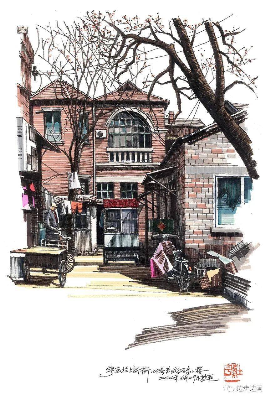 经一路62号院着色宽厚里着色宏村老祠堂着色建筑手绘这种方式就是利用