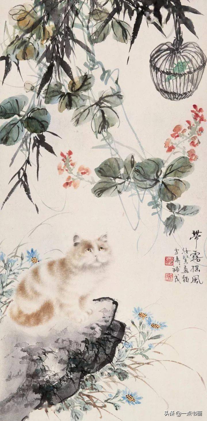 美術品　中国近代画家曹克家　猫図 名家肉筆※激安骨董品 R1730C6-3 美術品 中国近代画家曹克家 猫図 名家肉筆※激安骨董品 R1730C6-3