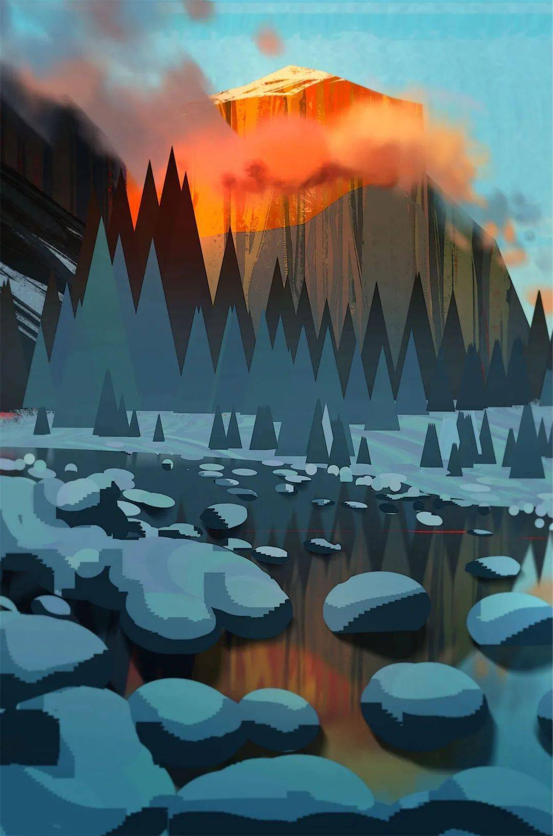 速涂素材画面整体光影关系结构色块进行一种概括简化的绘画技法