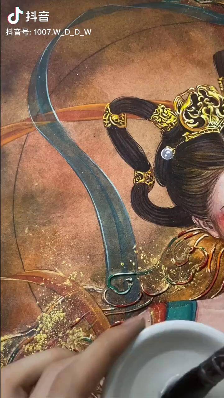 我终于也用上山楂～啊梨～的背景音乐啦09抖出我的艺术 画画 敦煌