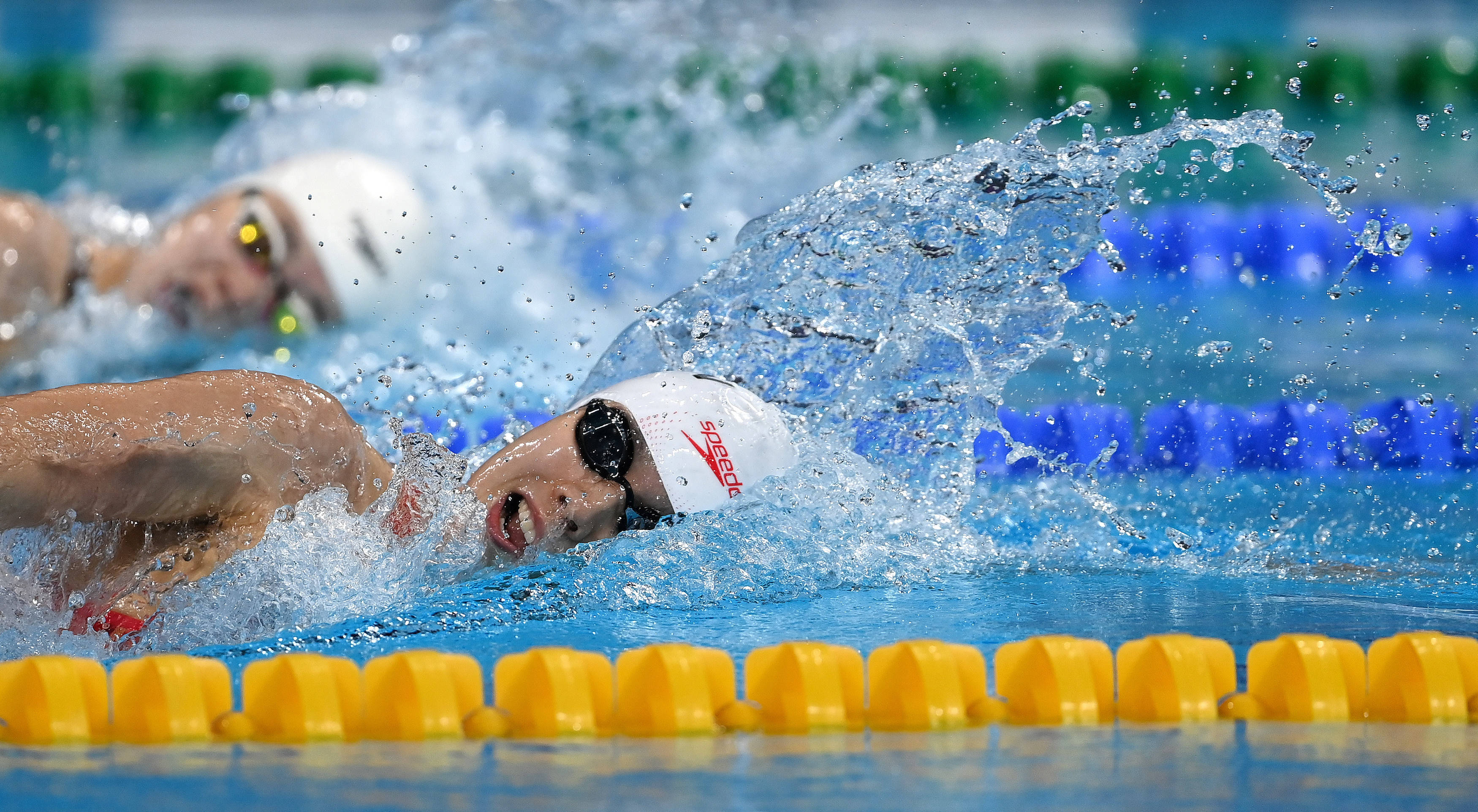 当日,第十四届全运会游泳项目女子4x200米自由泳接力决赛在西安奥体