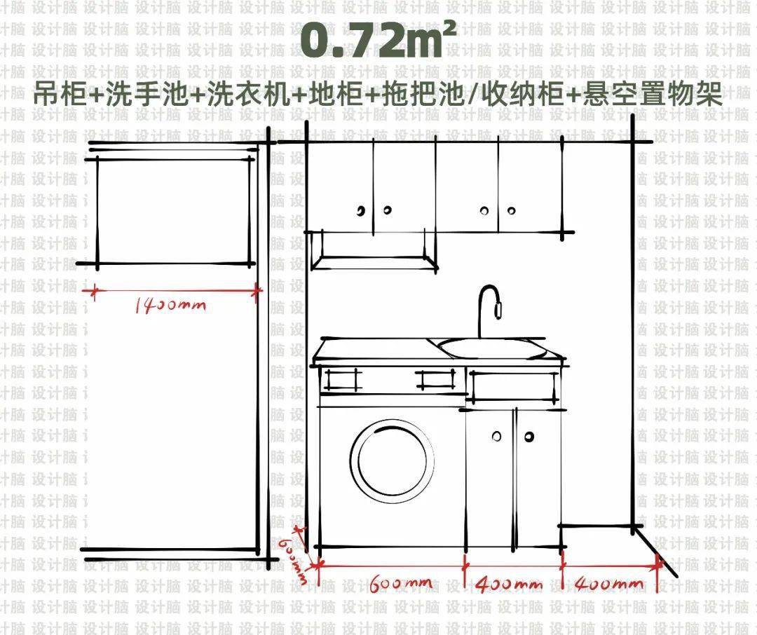 洗衣柜尺寸图怎么画图片