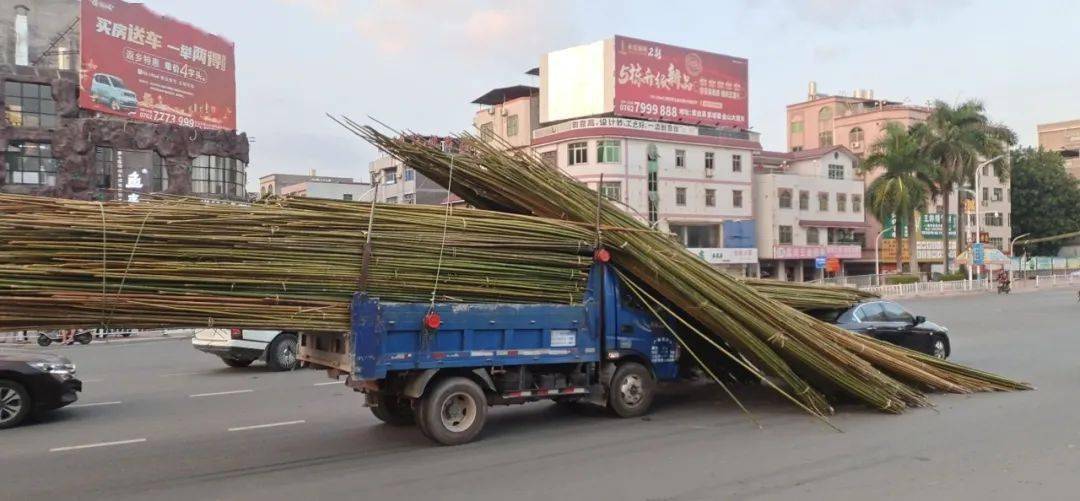 提醒:大家在马路上,不管是走路还是骑车,开车,都要远离马路杀手毛竹车