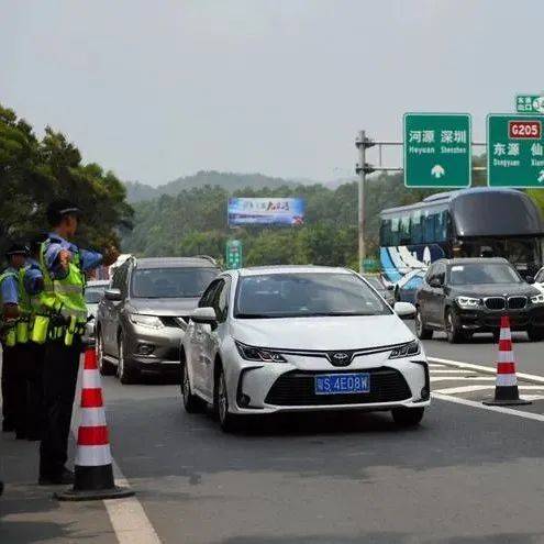 车辆多吗？堵不堵？假期首日，粤赣、汕湛高速河源段车流情况，来了！_巡逻
