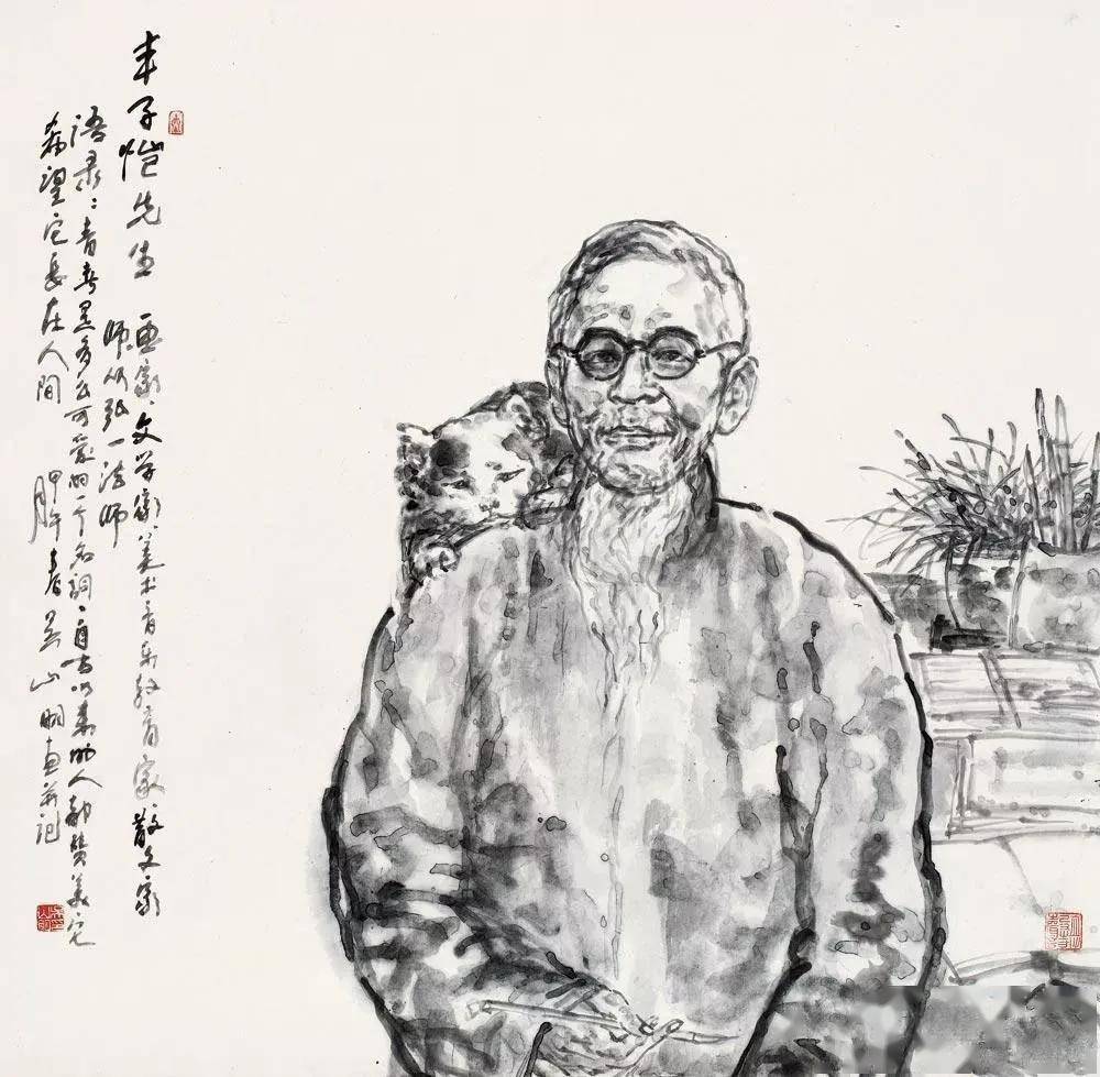 吴山明宿墨人物画欣赏