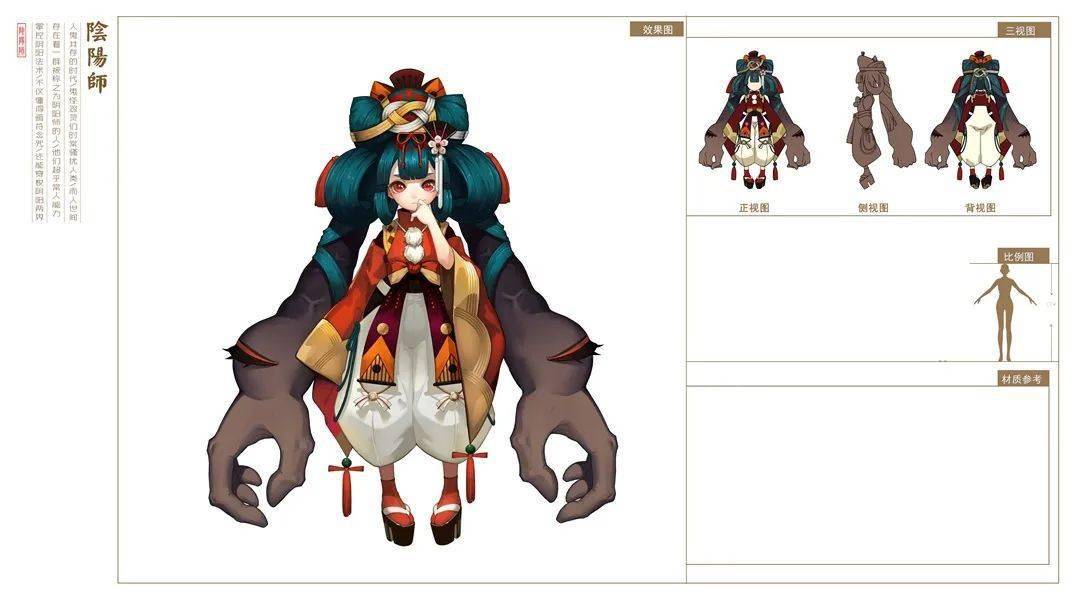 画集收录阴阳师立绘三视图欣赏优秀的角色设计师都是从学习优秀的作品