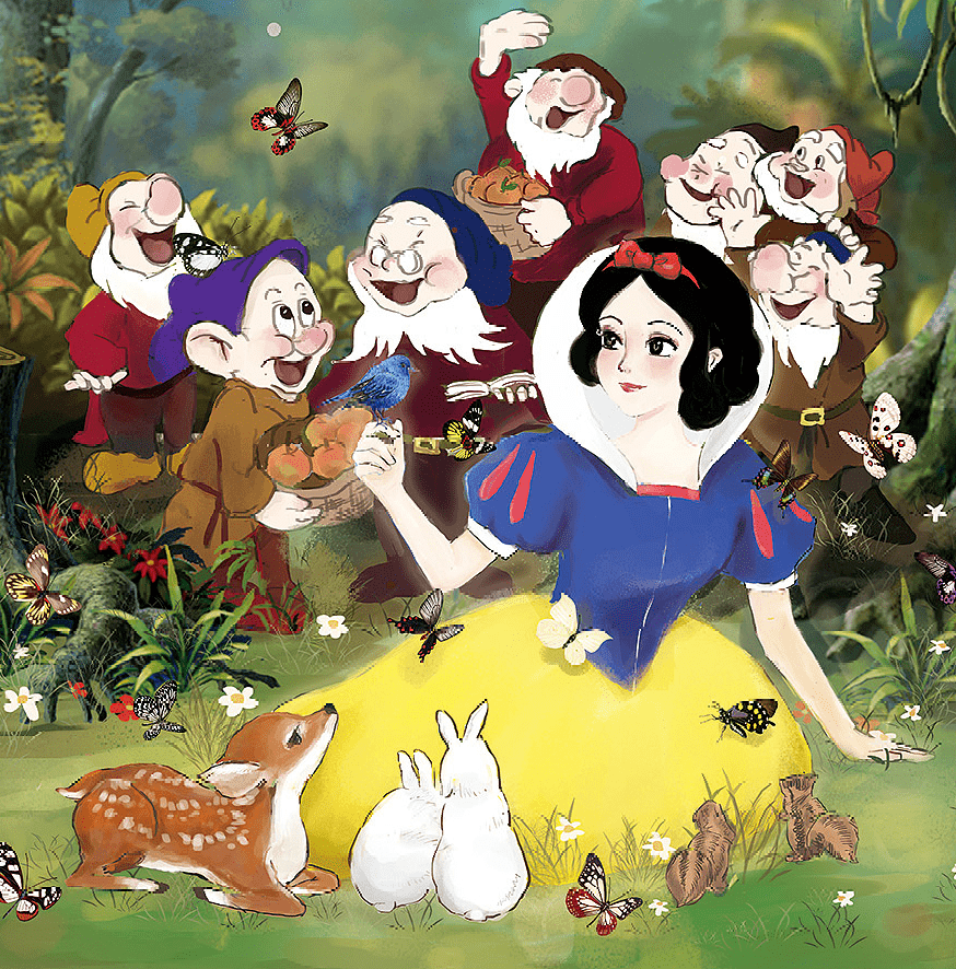 经典格林童话《白雪公主与七个小矮人》,穿越时光,重温童年!_互动