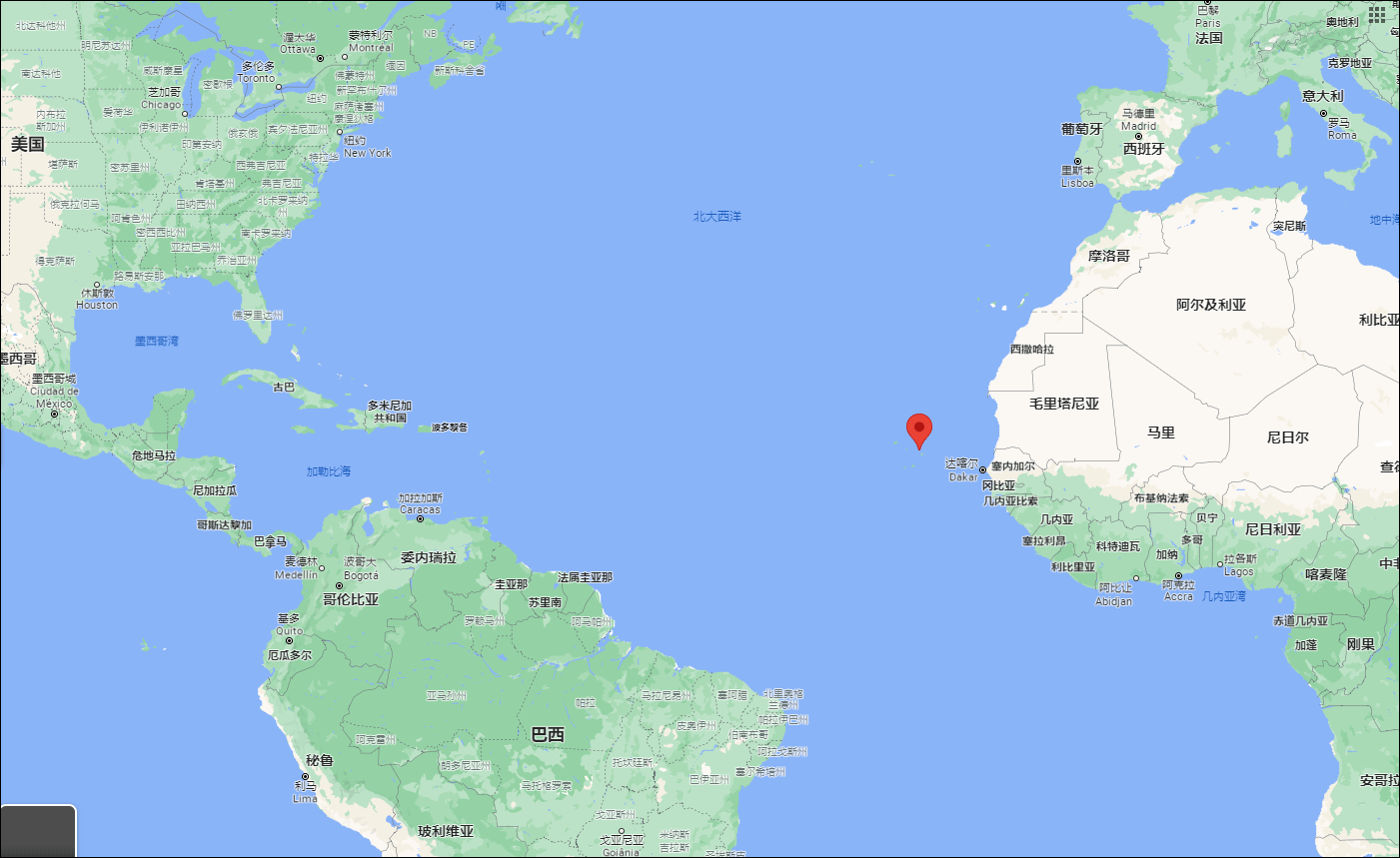 佛得角位置示意,图源:谷歌地图