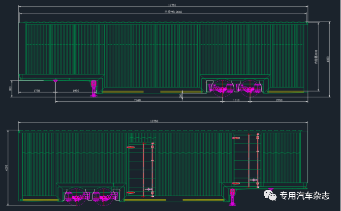 图6 国内某厂家厢式半挂车设计图针对非标厢车和13.