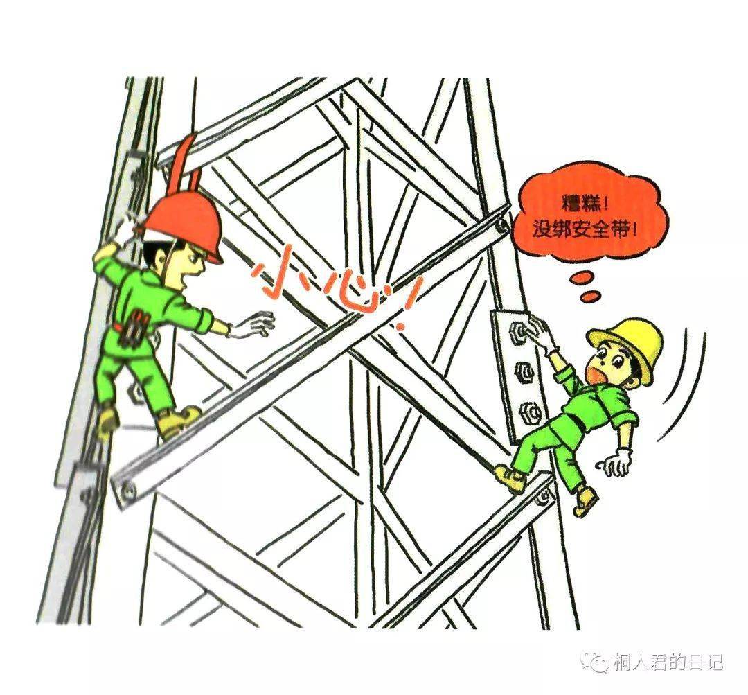 2 3 穿高跟鞋,凉鞋,拖鞋及裙子, 4 从事高处作业未使用安全带等 5