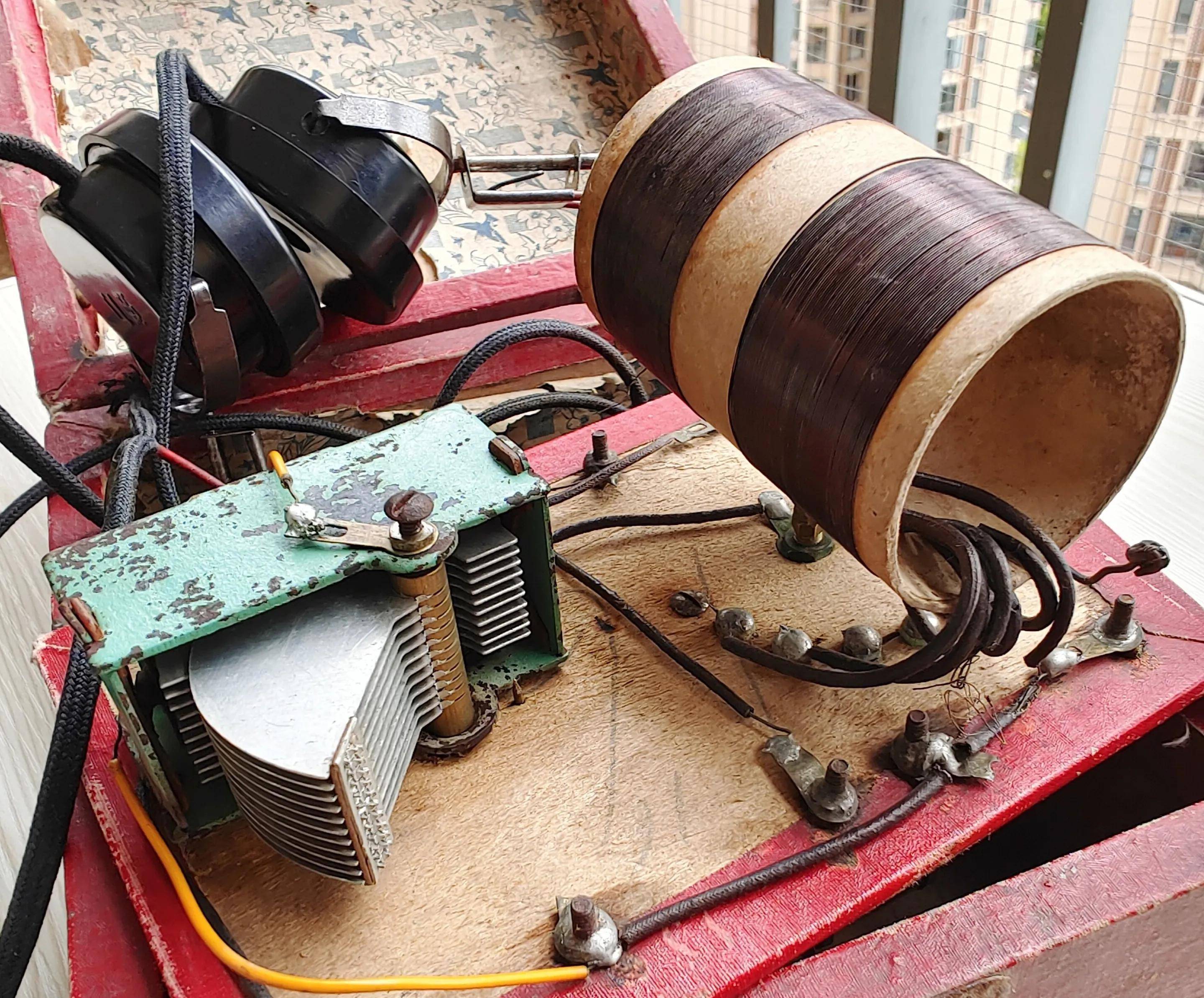 1958年强力牌听筒高阻耳机矿石收音机的好搭档!满满的儿时记忆