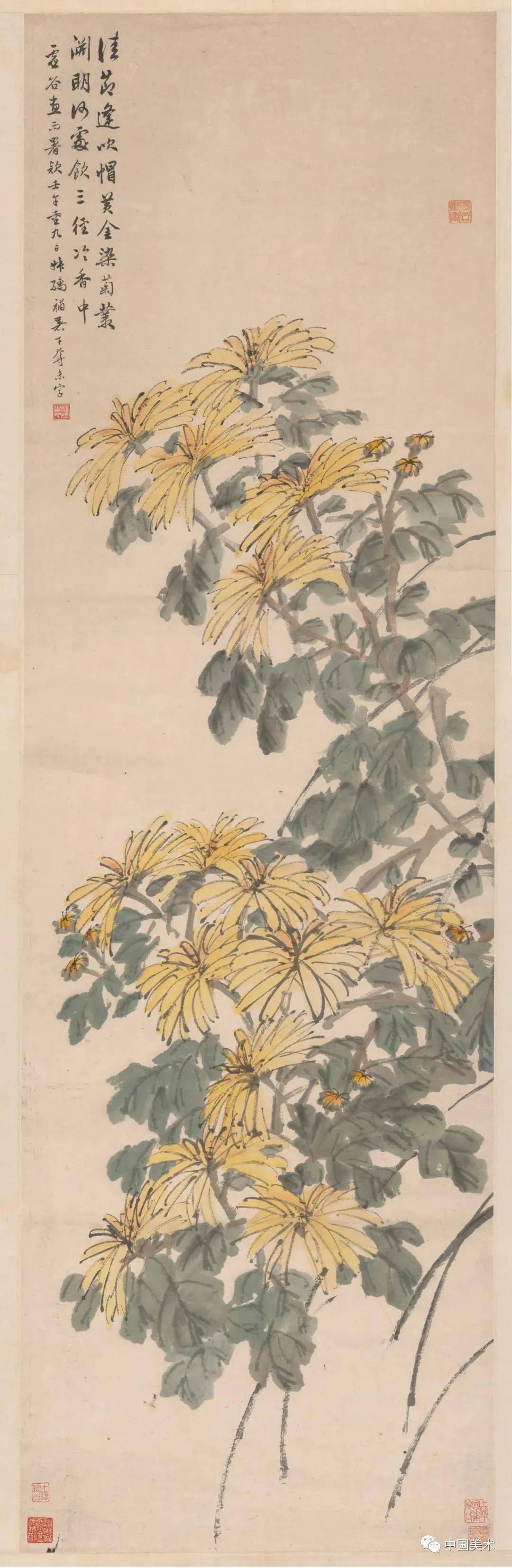 历代大师画菊:菊残犹有傲霜枝