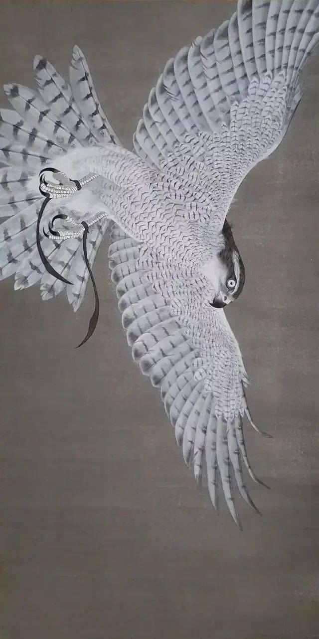 他画的鹰严谨工致萧疏威严