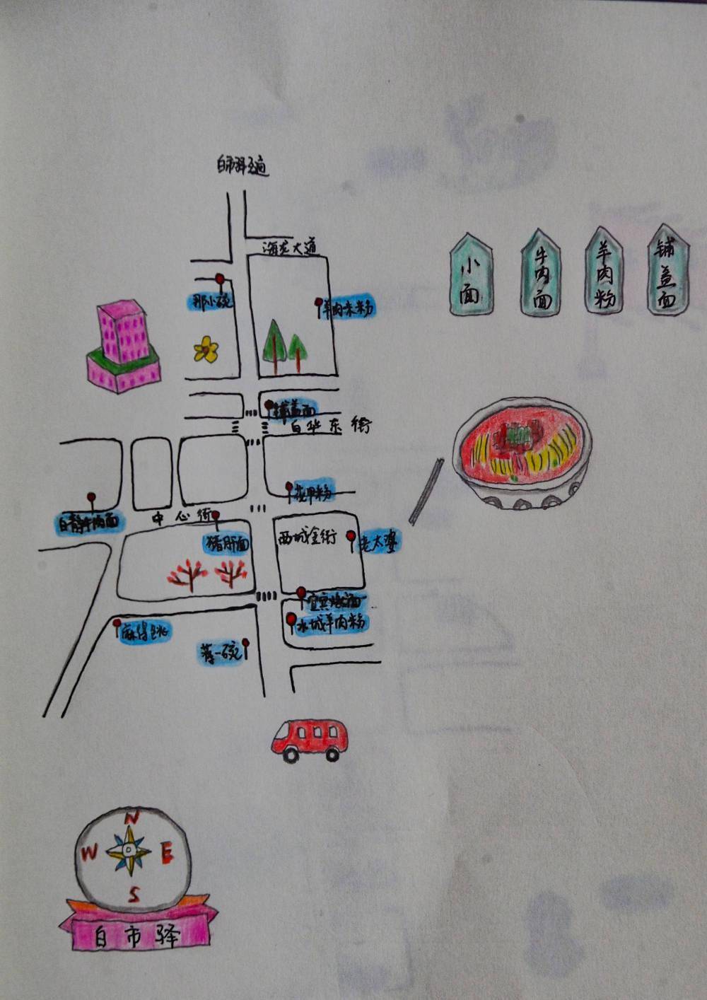 美食地图怎么画简笔画图片