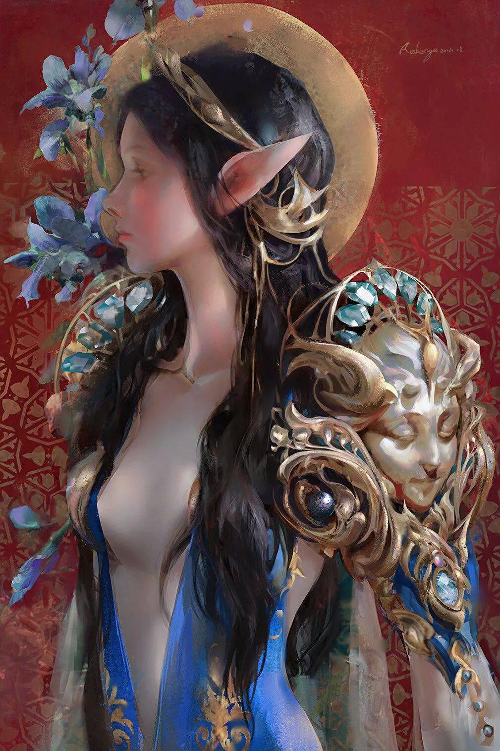 一提笔就封神硬核插画火爆a站绝色女神美艳妖精尤物再现看呆千万网友