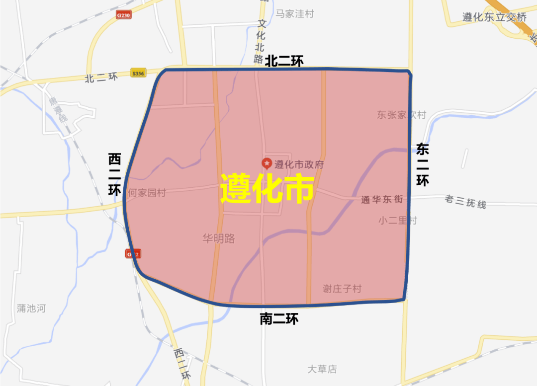 唐山丰润限行区域地图图片