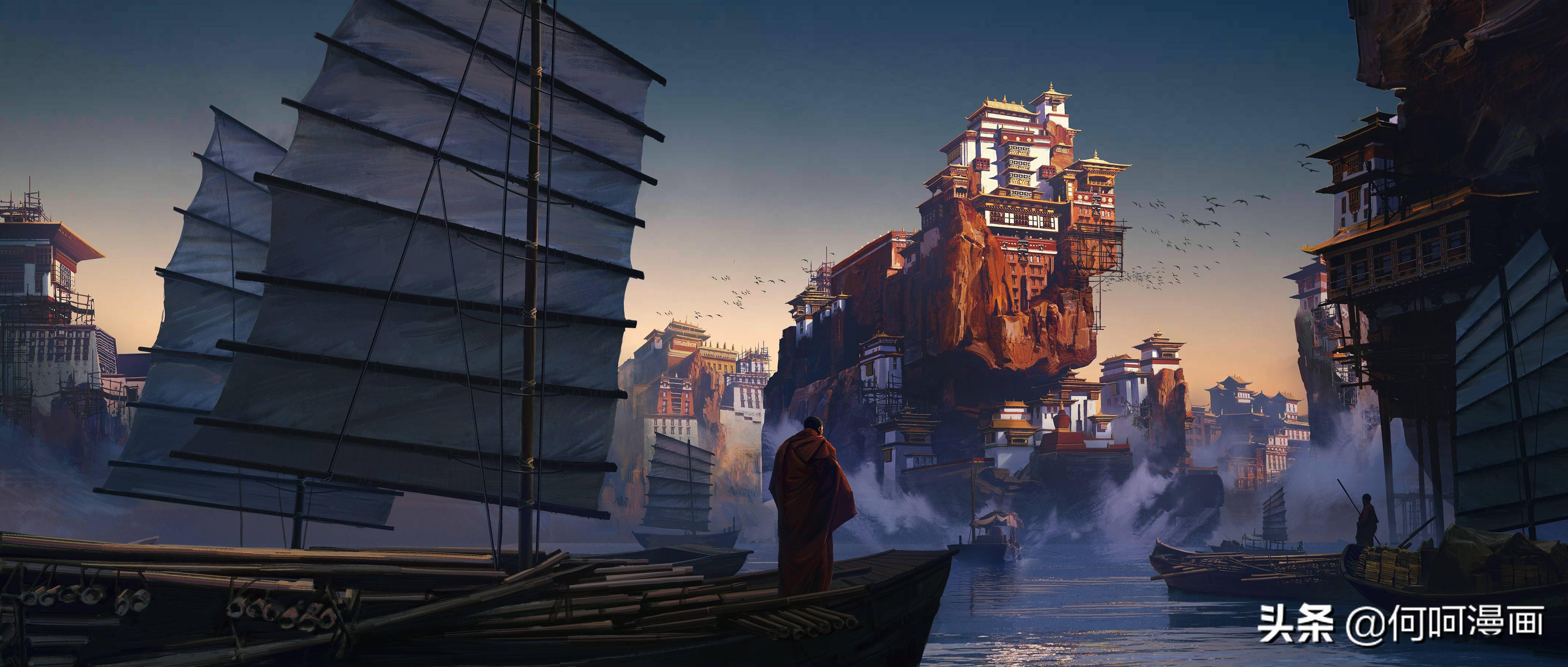 一组非常漂亮的概念场景插画作品想象力十分丰富