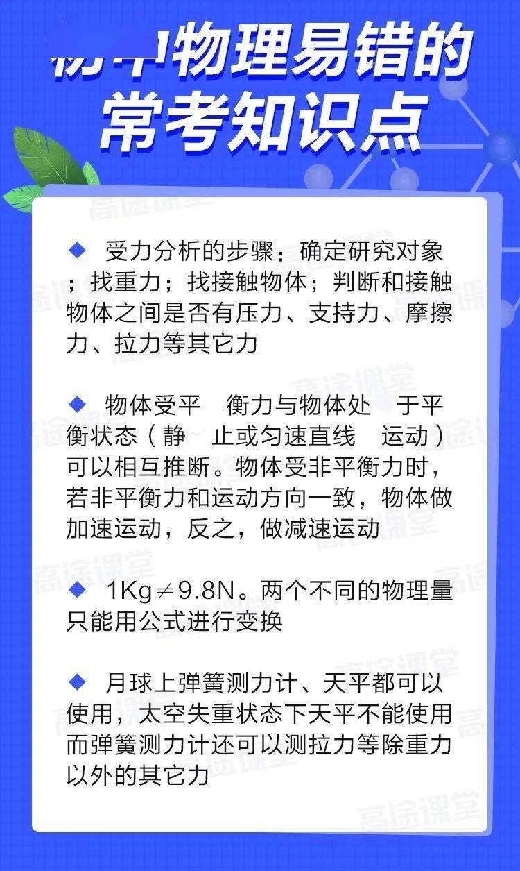 文首|初中物理常考57道易错题，给孩子打印吃透，可以用2年！