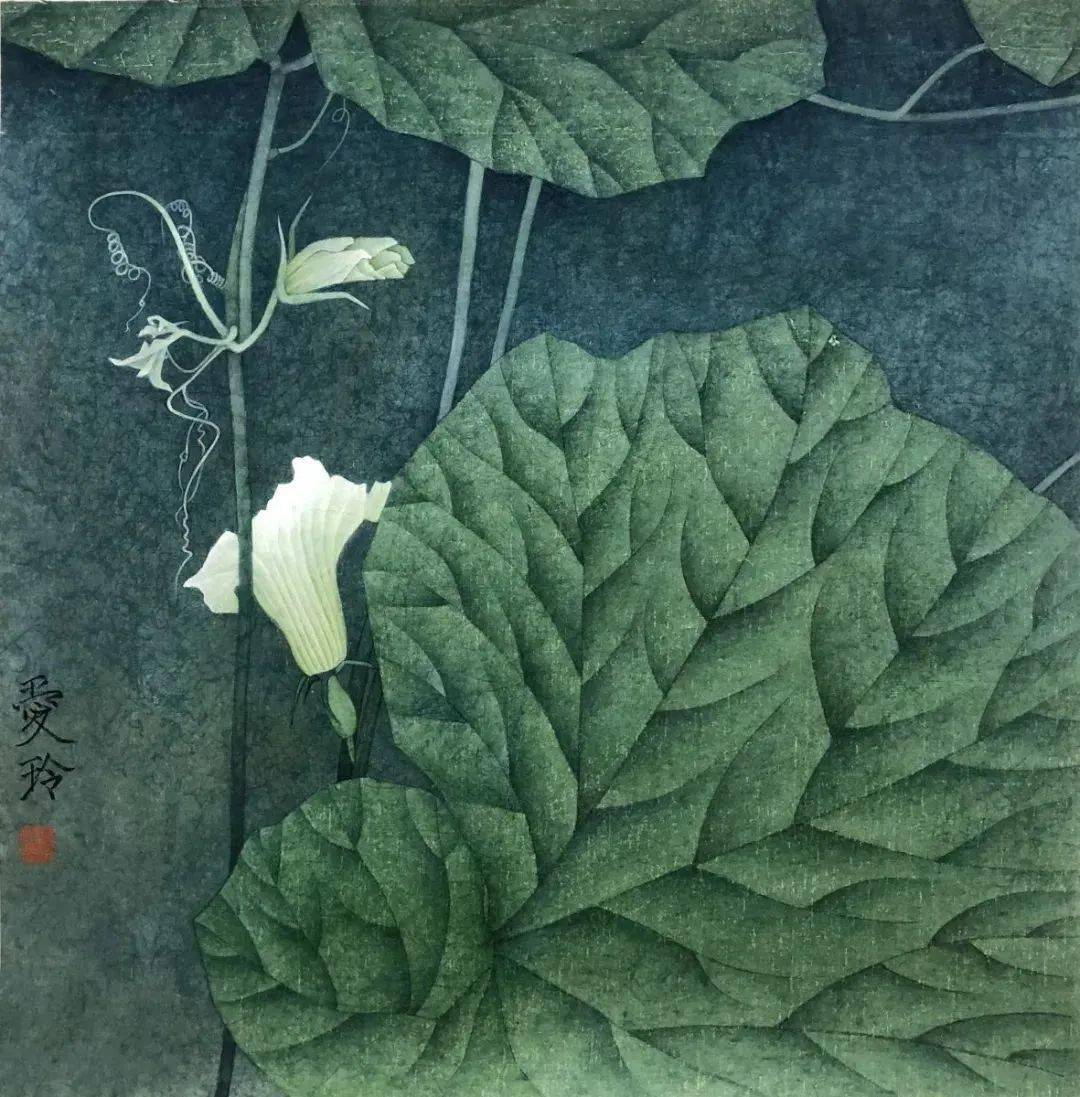 张爱玲的工笔花鸟画39图象一首首流淌的诗意