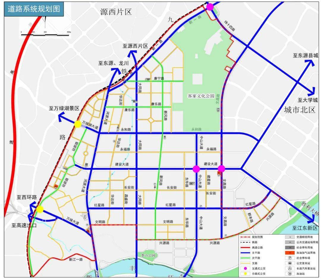 河源东埔片区控规批后公布,规划结构定位:一心 双核 三轴 四组团!