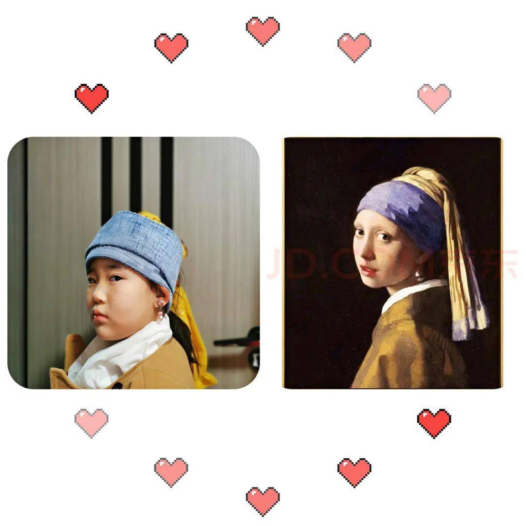小学 陈俊豪《戴红头巾的女孩》这幅作品红色帽子是重点这红色小嘴唇
