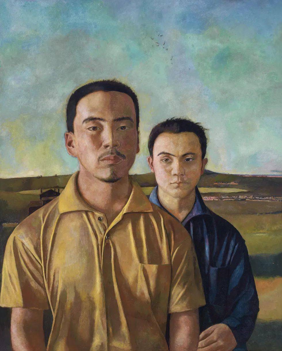 《凝固的北方極地25號》,布面油畫,65×90cm,1985年毛焰《自畫像》,布