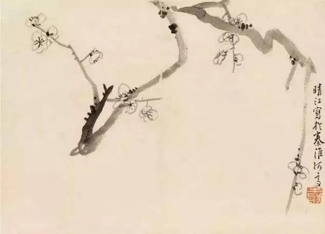 5cm李方膺一生最爱梅花,画梅花直至生命尽头,在他的传世作品中,将近
