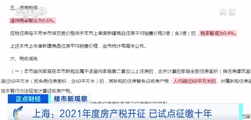 上海2021年度房產稅開徵!專家:試點十年,未出現賣房拋售等現象_徵收