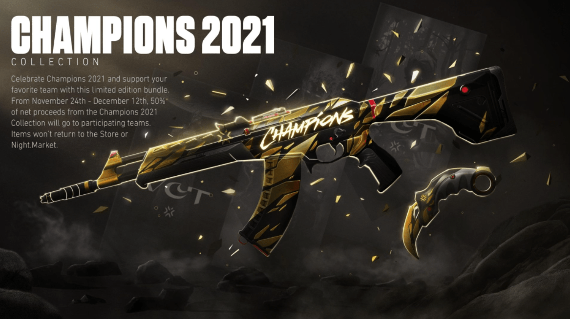 valorant拳头发布vct冠军纪念皮肤50的皮肤营收发放参赛队伍