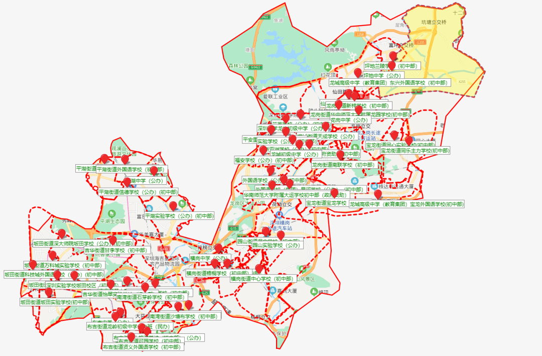 深圳6區小一初一學區地圖彙總