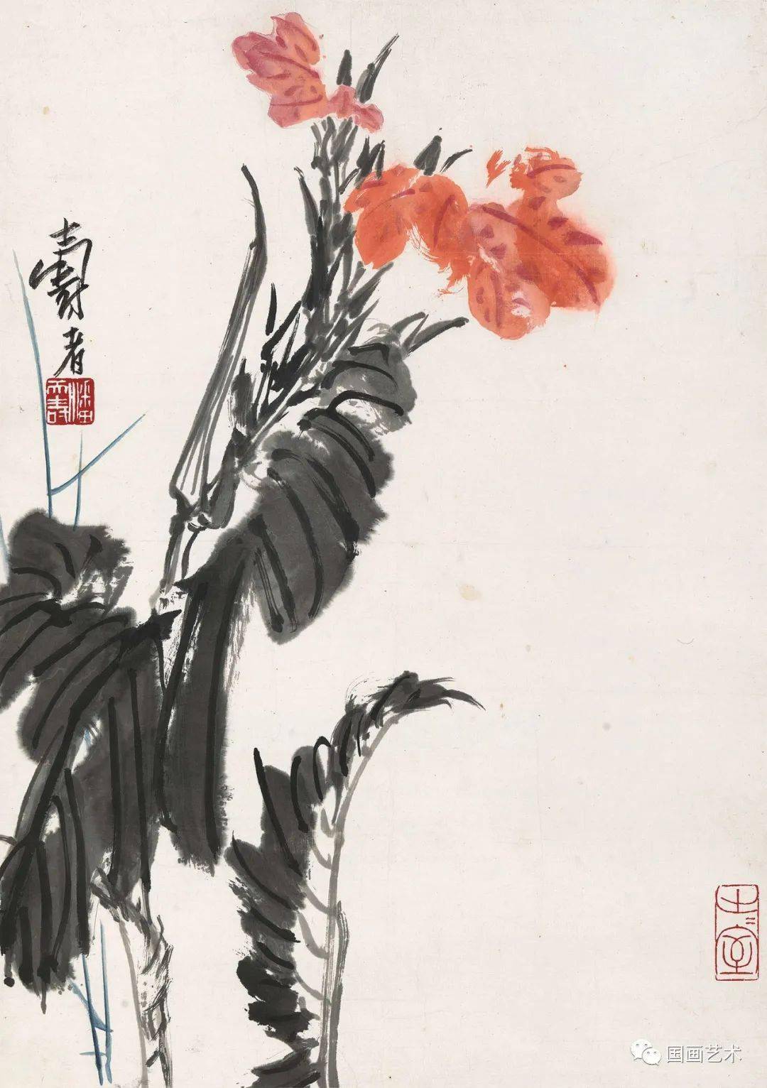 红妆翠袖:名家笔下的美人蕉_中国_潘天寿_当代