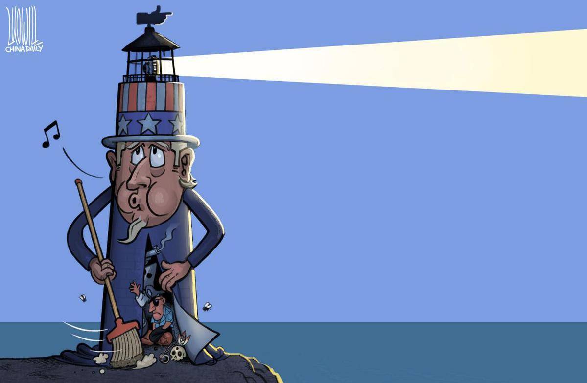 中国日报漫画:揭批美式民主之十可乐_美国_自由_种族问题