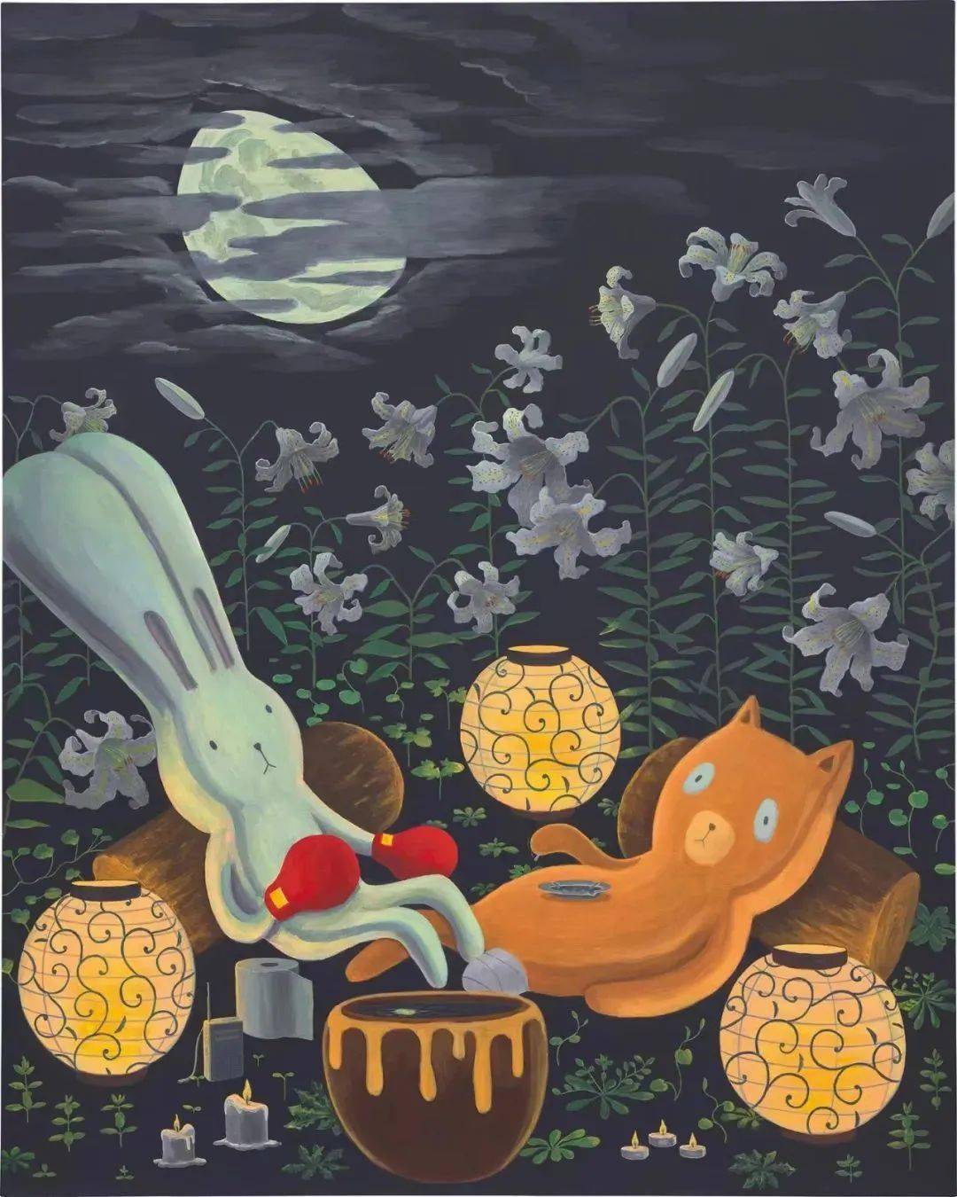 油彩 画布(三联作)2008 年作《无题》加藤泉lot 41*创艺术家拍卖纪录