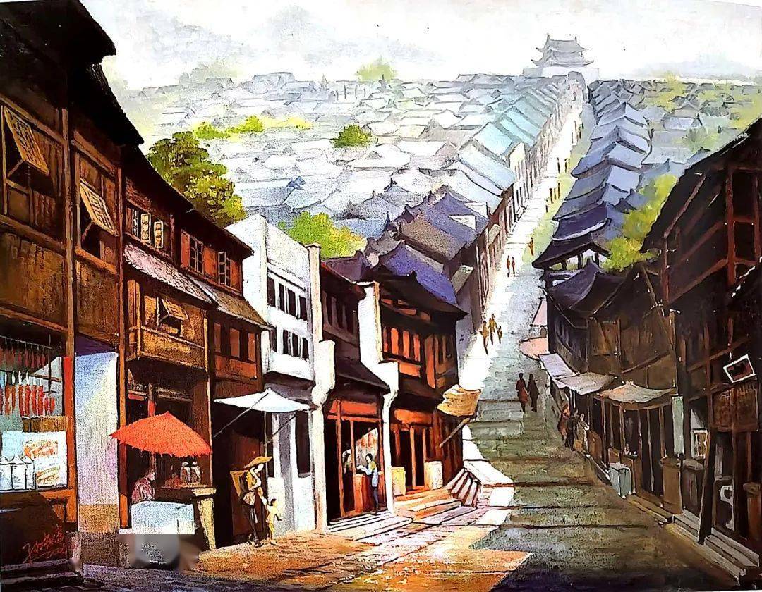 安顺风物安顺80岁高龄的画家用油画绘制记忆中的安顺