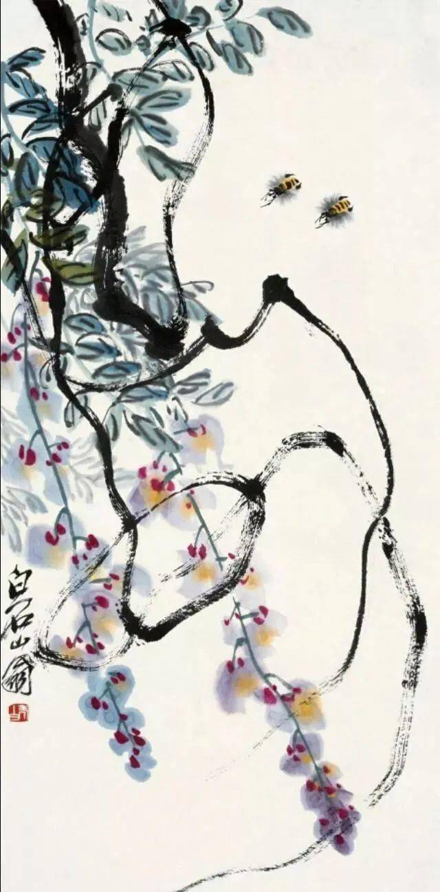 国画大师笔下的紫藤花—灿若云霞，紫气东来！_搜狐网