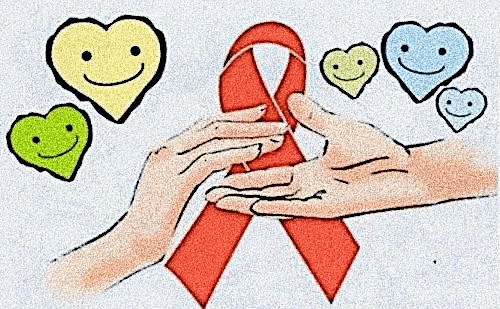 艾滋病红丝带绘画图片