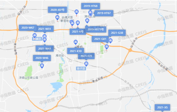 (點擊試用)2021年11月濰坊市區共成交17宗涉宅用地,總規劃建面119