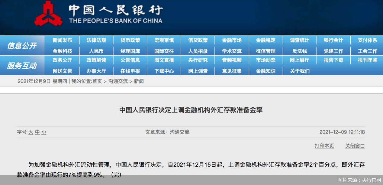 提至9 ！央行再度出手上调金融机构外汇存款准备金率，是何缘由？ 央行 外汇存款准备金率提高到9 人民币 汇率