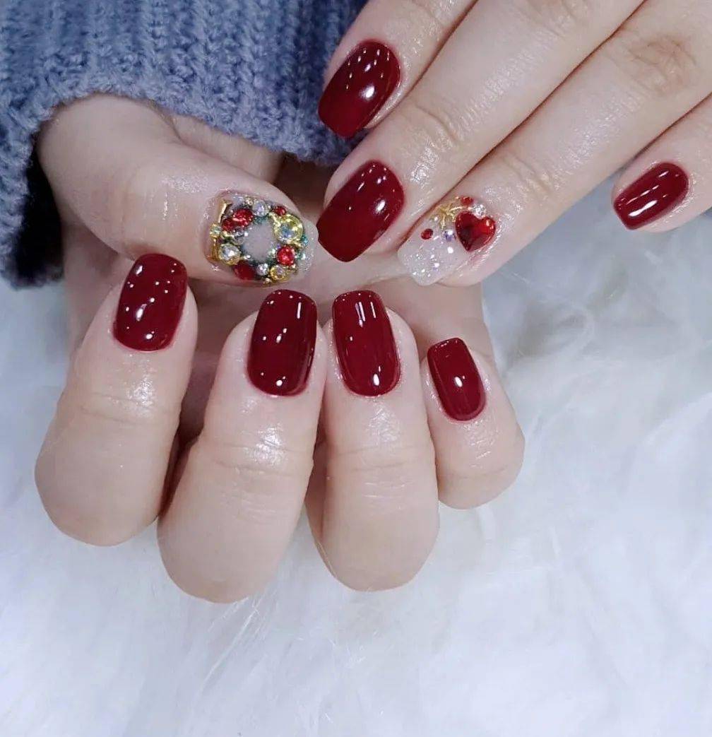 速看网红美甲店的爆款红色系美甲合集