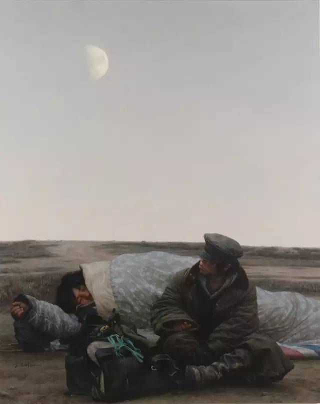 王宏剑:以游离于画外的有距离把握,展示出乡土主题的过去与现在_作品_油画_cm