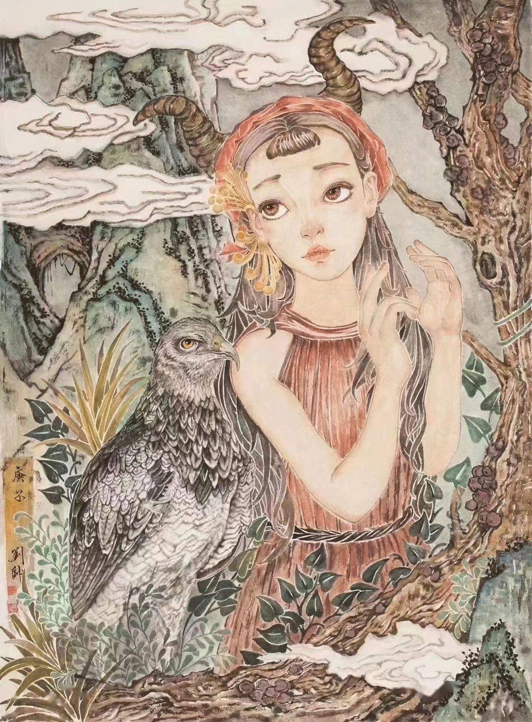 中央美院硕士才女画家作品